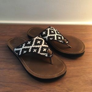 Genuine leather embroidered Acorn sandals